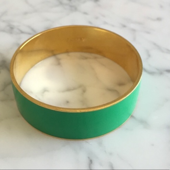 J. Crew Jewelry - J Crew Gorgeous Green enamel wide Bangle Bracelet